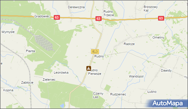 mapa Rudno gmina Milanów, Rudno gmina Milanów na mapie Targeo