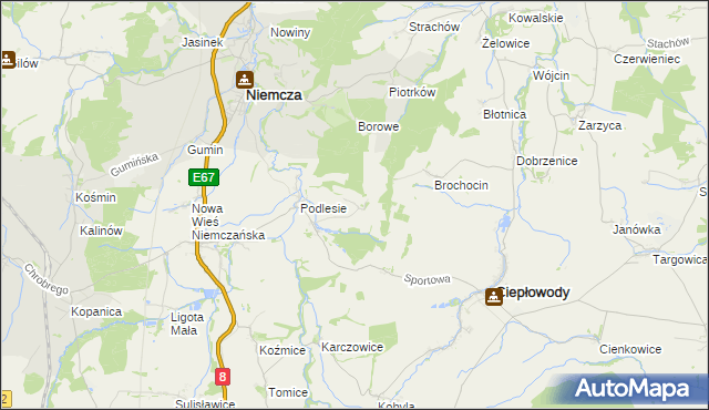 mapa Ruszkowice gmina Niemcza, Ruszkowice gmina Niemcza na mapie Targeo