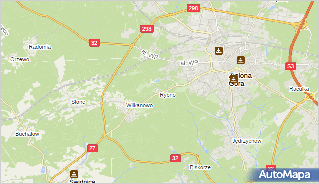 mapa Rybno gmina Świdnica, Rybno gmina Świdnica na mapie Targeo