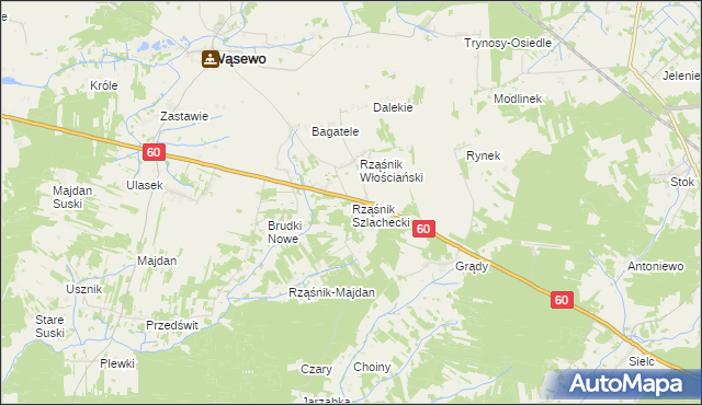 mapa Rząśnik Szlachecki, Rząśnik Szlachecki na mapie Targeo