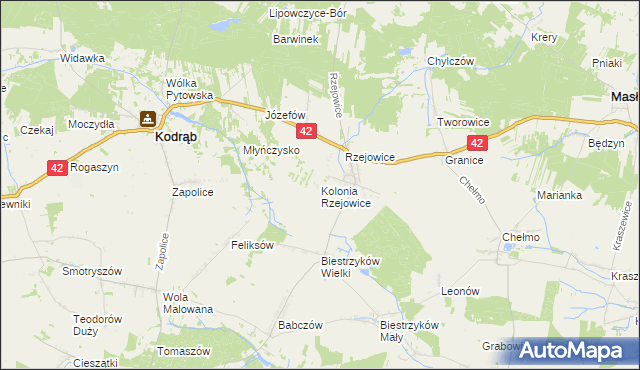 mapa Rzejowice Kolonia, Rzejowice Kolonia na mapie Targeo