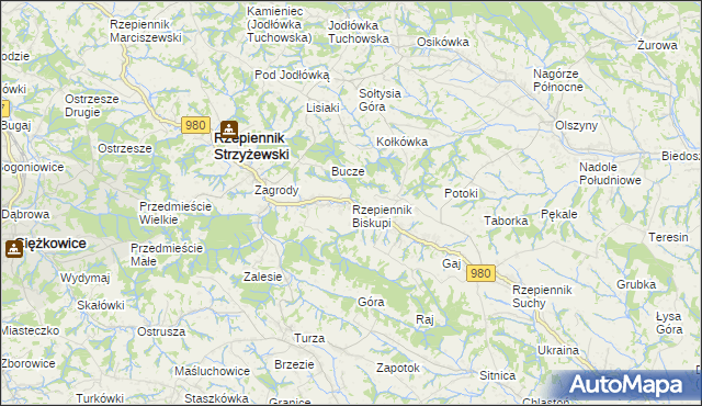 mapa Rzepiennik Biskupi, Rzepiennik Biskupi na mapie Targeo