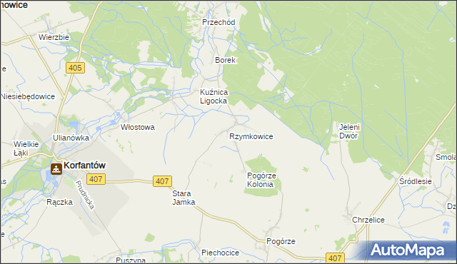 mapa Rzymkowice, Rzymkowice na mapie Targeo