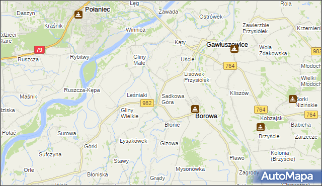 mapa Sadkowa Góra, Sadkowa Góra na mapie Targeo