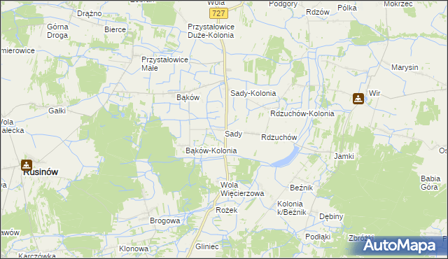 mapa Sady gmina Potworów, Sady gmina Potworów na mapie Targeo