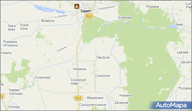 mapa Sajczyce, Sajczyce na mapie Targeo