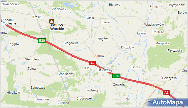 mapa Saków, Saków na mapie Targeo