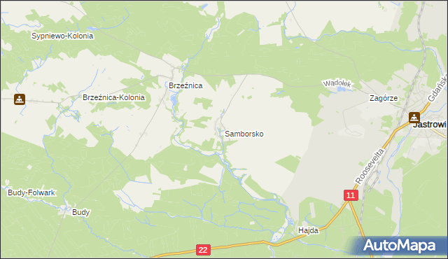 mapa Samborsko, Samborsko na mapie Targeo