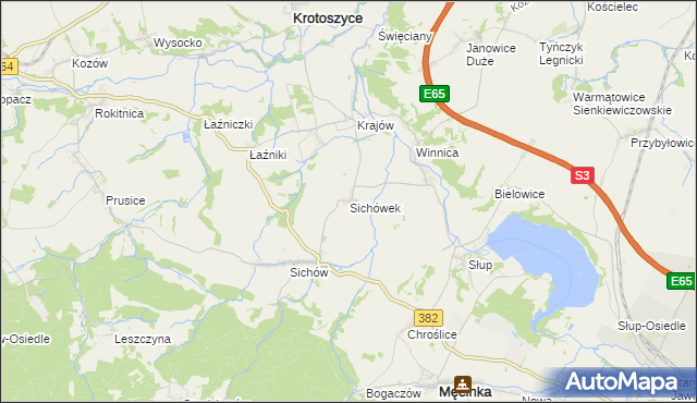 mapa Sichówek, Sichówek na mapie Targeo