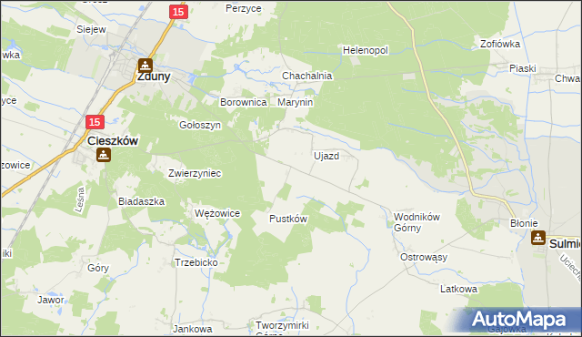 mapa Siemianów gmina Cieszków, Siemianów gmina Cieszków na mapie Targeo