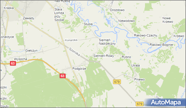 mapa Siemień-Rowy, Siemień-Rowy na mapie Targeo