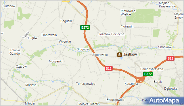 mapa Sieprawice, Sieprawice na mapie Targeo