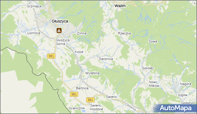 mapa Sierpnica, Sierpnica na mapie Targeo