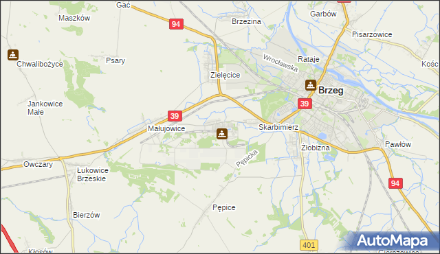 mapa Skarbimierz-Osiedle, Skarbimierz-Osiedle na mapie Targeo