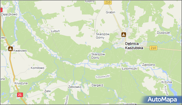 mapa Skarszów Dolny, Skarszów Dolny na mapie Targeo