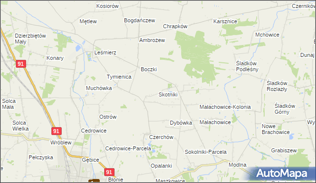 mapa Skotniki gmina Ozorków, Skotniki gmina Ozorków na mapie Targeo