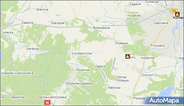 mapa Skrajniwa, Skrajniwa na mapie Targeo