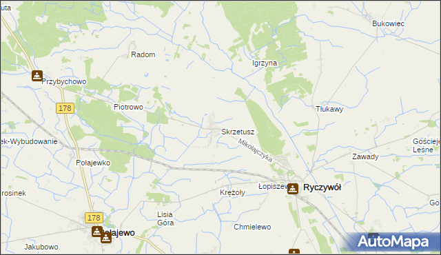 mapa Skrzetusz, Skrzetusz na mapie Targeo