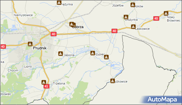 mapa Skrzypiec gmina Lubrza, Skrzypiec gmina Lubrza na mapie Targeo