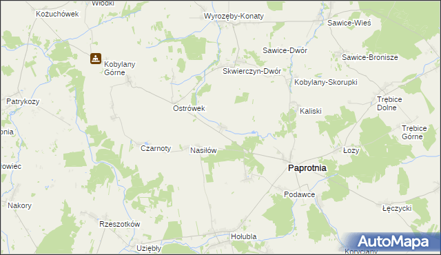 mapa Skwierczyn Lacki, Skwierczyn Lacki na mapie Targeo