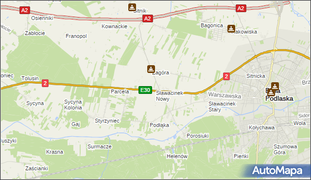 mapa Sławacinek Nowy, Sławacinek Nowy na mapie Targeo