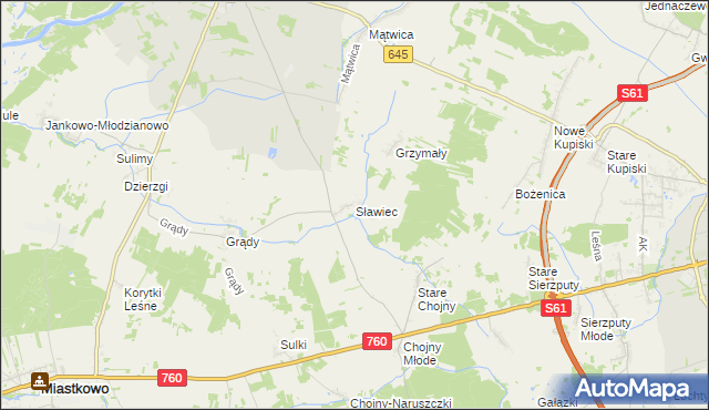 mapa Sławiec, Sławiec na mapie Targeo