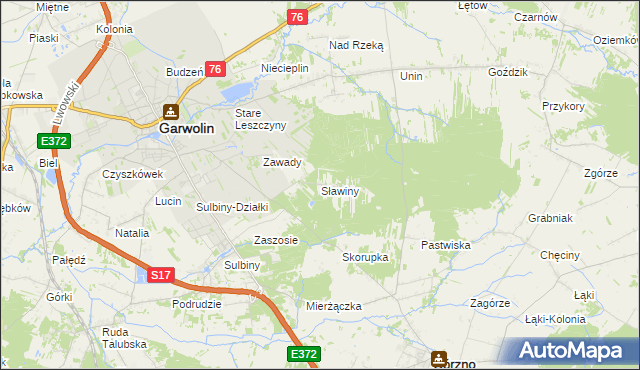 mapa Sławiny, Sławiny na mapie Targeo