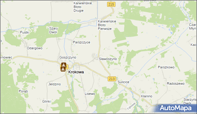 mapa Sławoszyno, Sławoszyno na mapie Targeo