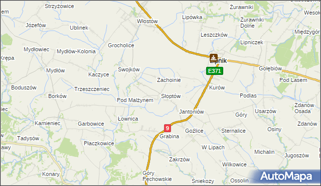 mapa Słoptów, Słoptów na mapie Targeo