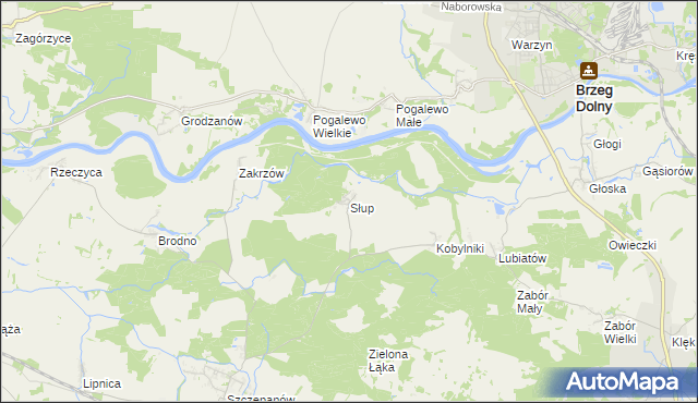 mapa Słup gmina Środa Śląska, Słup gmina Środa Śląska na mapie Targeo