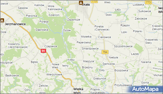 mapa Smardzowice, Smardzowice na mapie Targeo