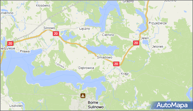 mapa Śmiadowo, Śmiadowo na mapie Targeo