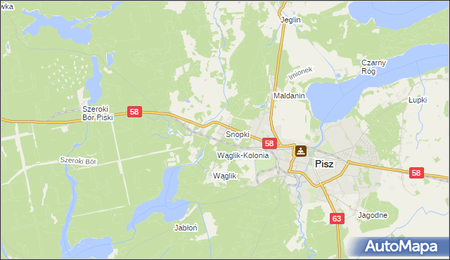 mapa Snopki, Snopki na mapie Targeo