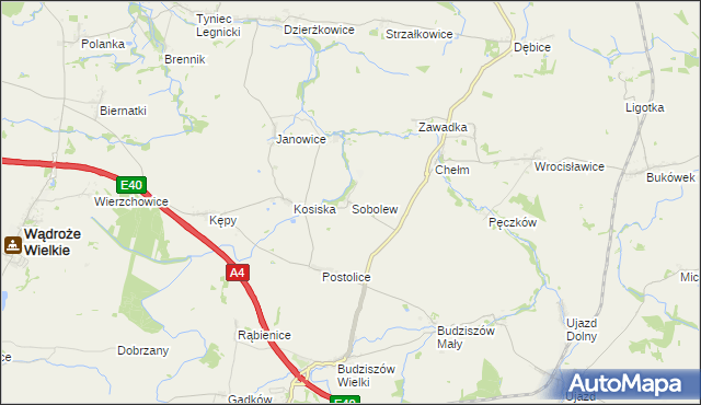 mapa Sobolew gmina Wądroże Wielkie, Sobolew gmina Wądroże Wielkie na mapie Targeo