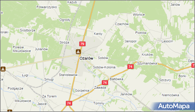 mapa Sobów, Sobów na mapie Targeo