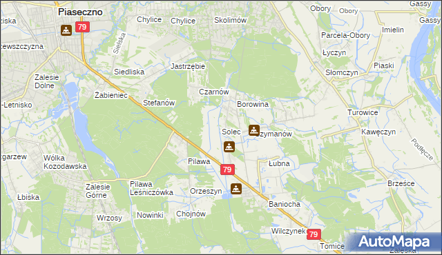 mapa Solec gmina Góra Kalwaria, Solec gmina Góra Kalwaria na mapie Targeo