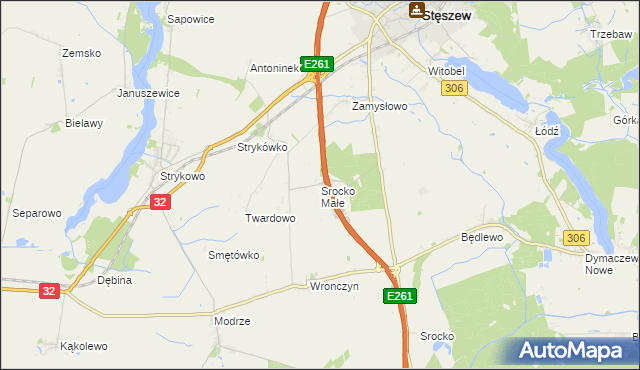 mapa Srocko Małe, Srocko Małe na mapie Targeo