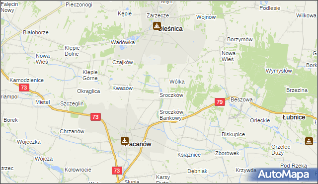 mapa Sroczków, Sroczków na mapie Targeo