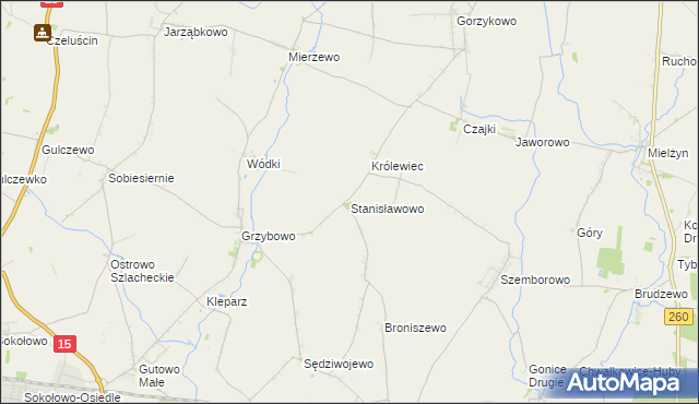 mapa Stanisławowo gmina Września, Stanisławowo gmina Września na mapie Targeo