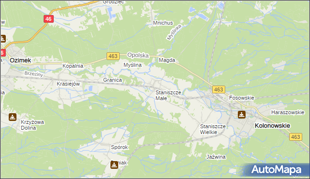 mapa Staniszcze Małe, Staniszcze Małe na mapie Targeo