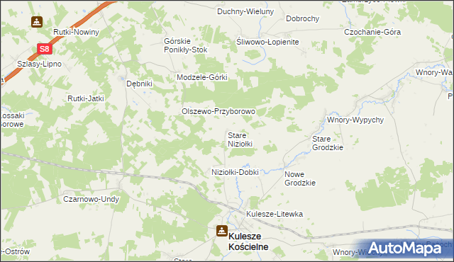 mapa Stare Niziołki, Stare Niziołki na mapie Targeo