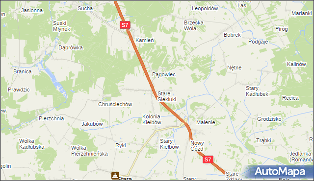 mapa Stare Siekluki, Stare Siekluki na mapie Targeo