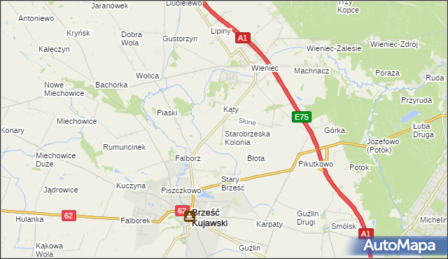 mapa Starobrzeska Kolonia, Starobrzeska Kolonia na mapie Targeo