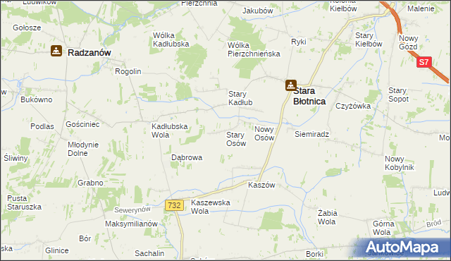 mapa Stary Osów, Stary Osów na mapie Targeo