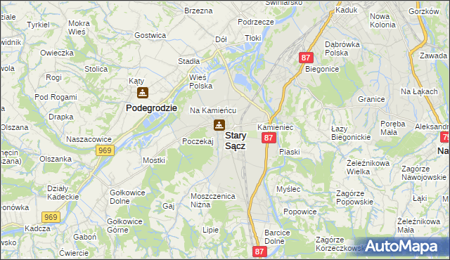 mapa Stary Sącz, Stary Sącz na mapie Targeo