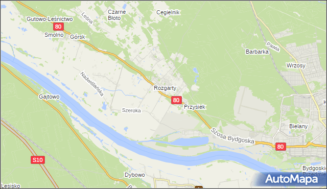 mapa Stary Toruń, Stary Toruń na mapie Targeo