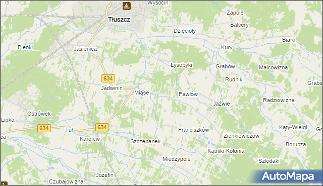 mapa Stasinów gmina Tłuszcz, Stasinów gmina Tłuszcz na mapie Targeo