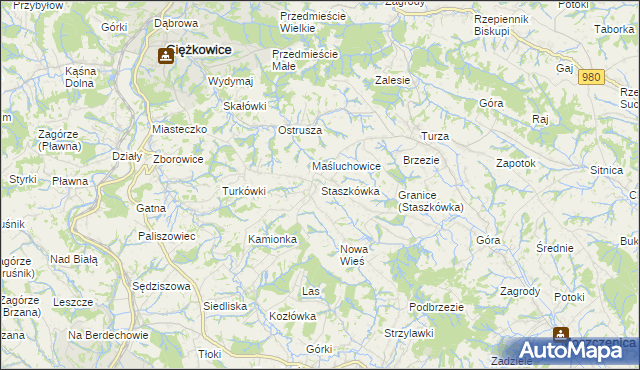 mapa Staszkówka, Staszkówka na mapie Targeo