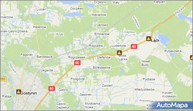 mapa Stefanów gmina Gostynin, Stefanów gmina Gostynin na mapie Targeo
