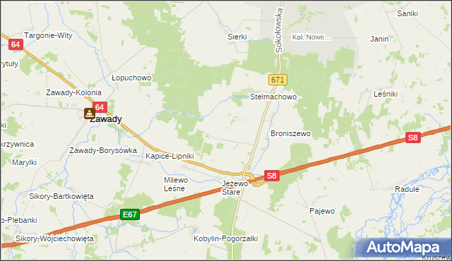 mapa Stelmachowo-Kolonia, Stelmachowo-Kolonia na mapie Targeo